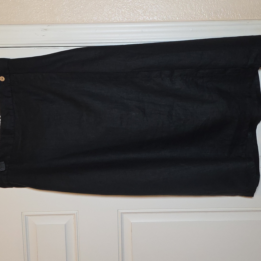 Reistor Black A-Line Sustainable Linen Overlap Midi Skirt - Large NWT - Picture 14 of 16